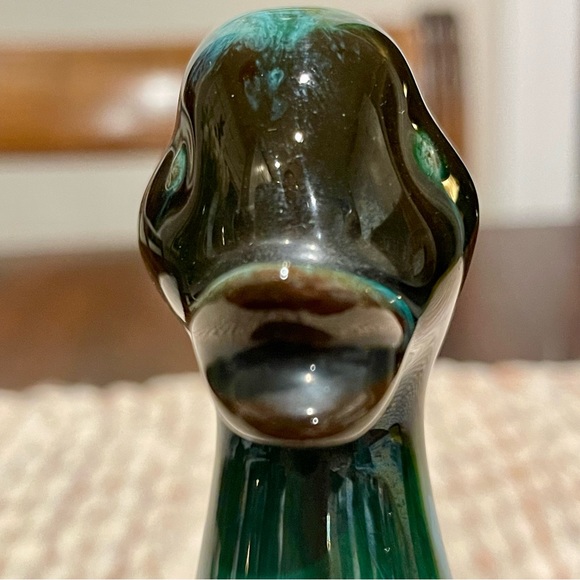 Blue Mountain Pottery Duck Figure Redware Green Black Drip Glaze Mid Century - Picture 7 of 14